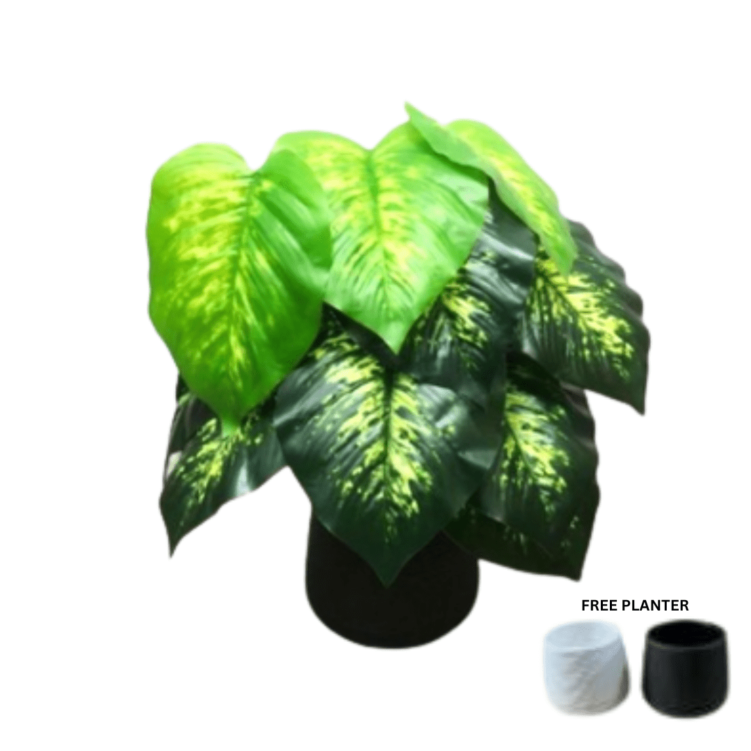 45cm Plant Artificial Diffenbachia plant, Money Plant, shrubs, foilages, Plant 12 leaves Aplant1104-1