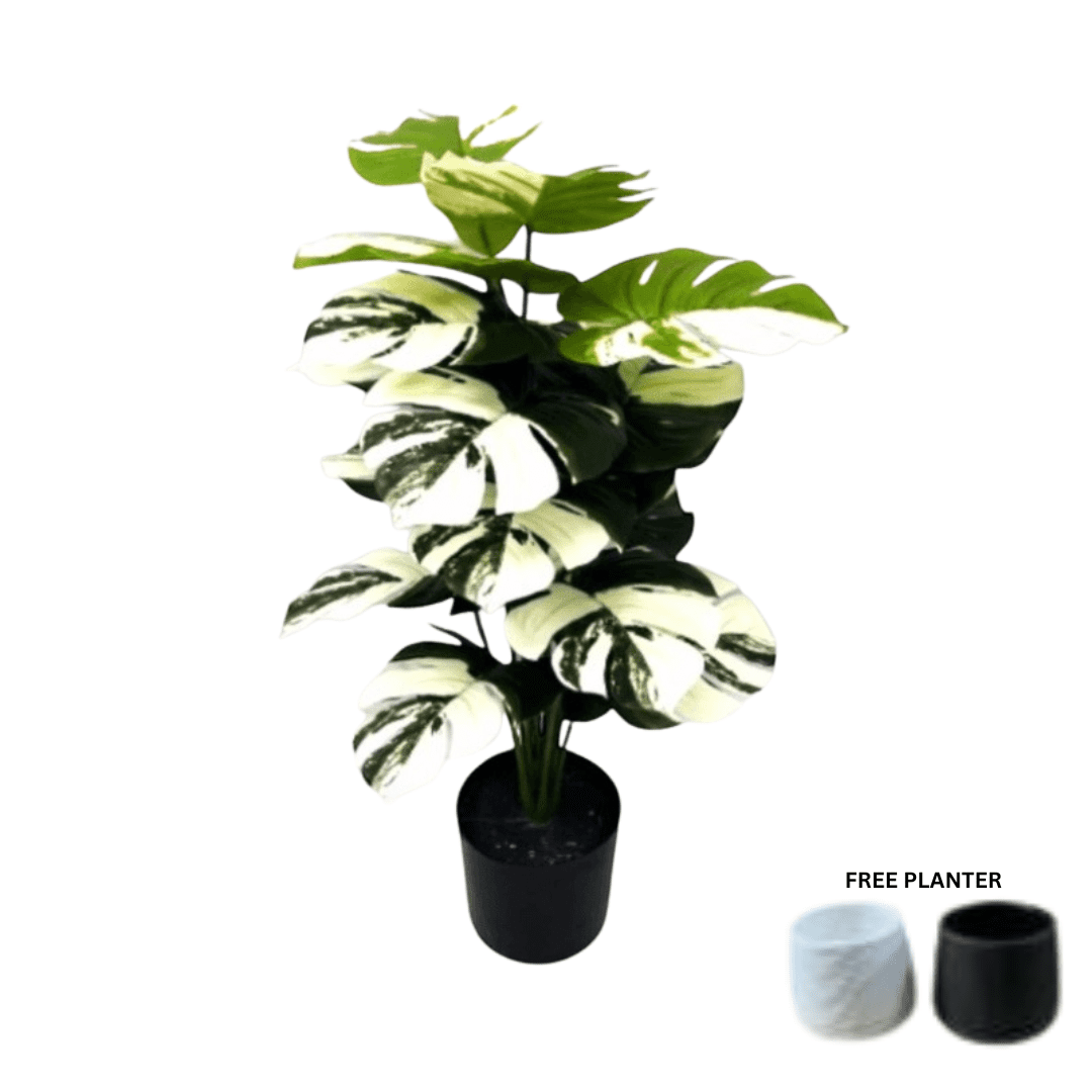 65cm Plant Artificial Variegated Monstera Albino Plant Money Plant, shrubs, foilages, Plant 18 leaves Aplant1110-2