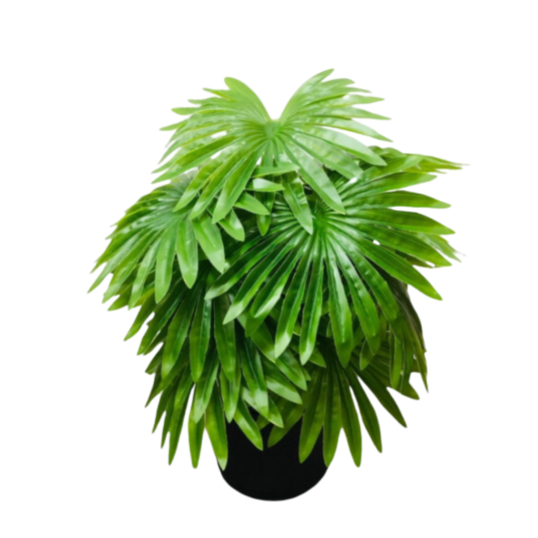 45cm Artificial Plant Livistona Fan Palm Plant, Philodendron, Money Plant, shrubs, foilages, Plant 12 leaves