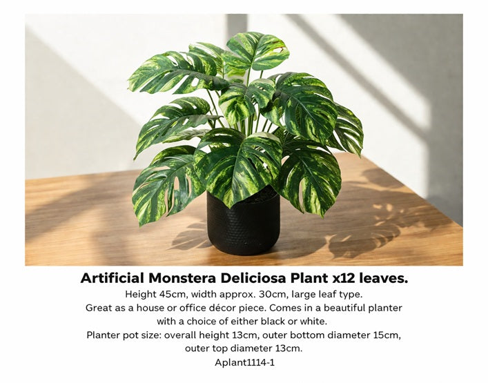 45cm Artificial Monstera Deliciosa Aplant1123-12 lvs