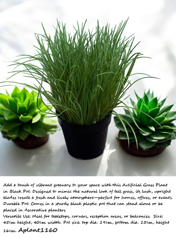 Artificial 45cm grass plant in a pot by Alton Flowers, perfect for home decor, gardens, balconies, and events.