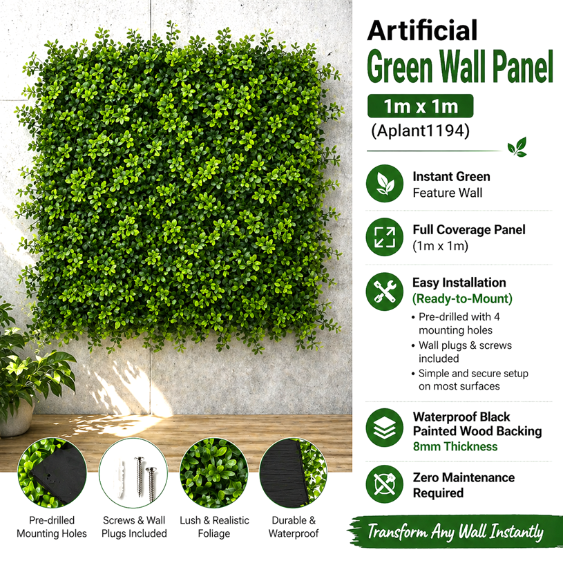 Artificial green wall panel by Alton Flowers, faux grass wall with lush green synthetic turf for indoor garden decor.