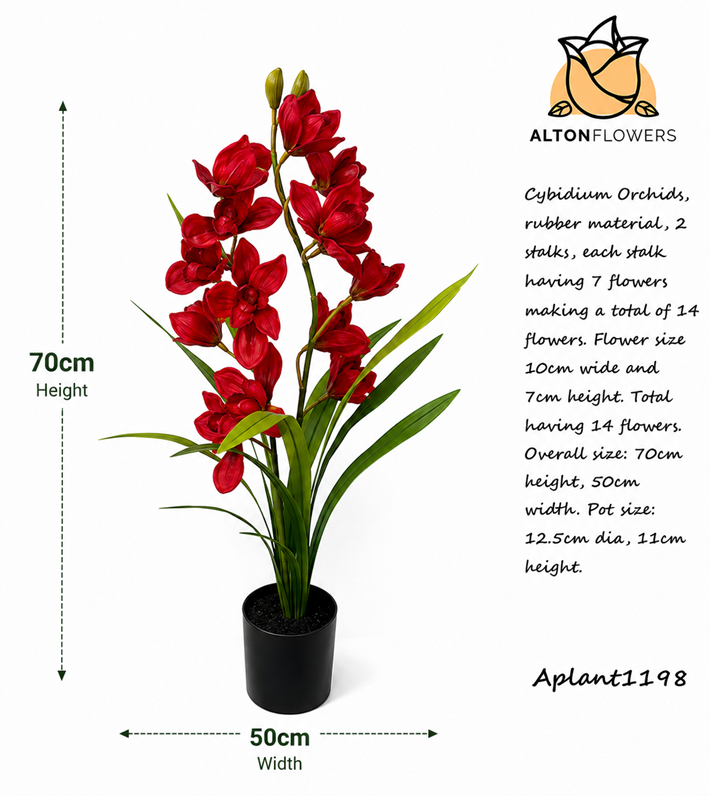 70cm Real Touch Potted Artificial Orchid – Faux Flower Plant for Home & Office Decor