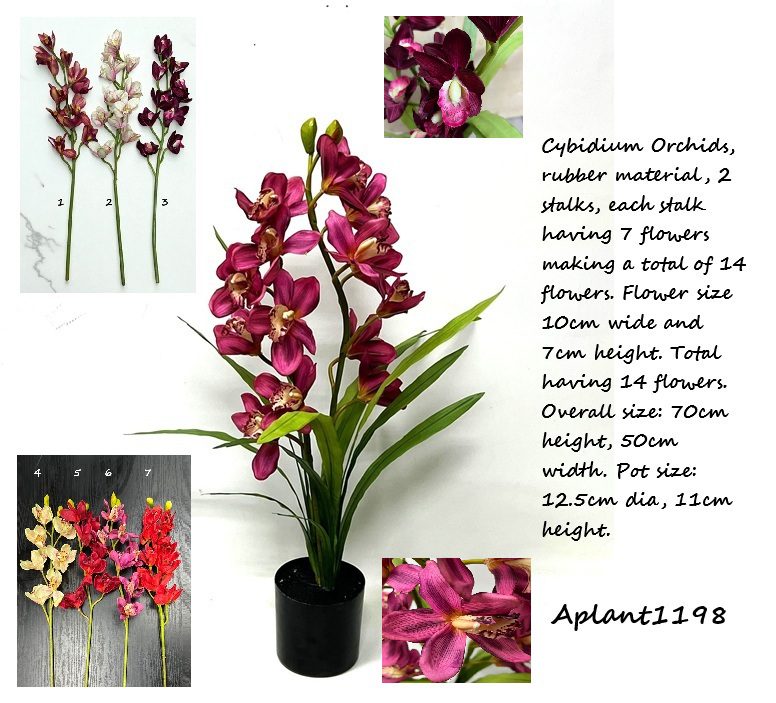 70cm Real Touch Potted Artificial Orchid – Faux Flower Plant for Home & Office Decor Aplant1198