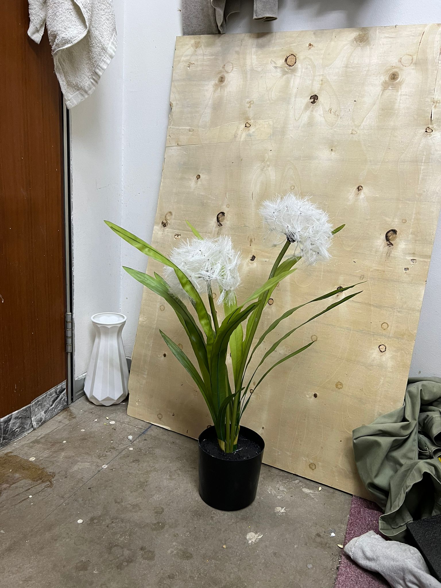 60cm Real Touch Potted Artificial Dandelion – Faux Flower Plant for Home & Office Decor