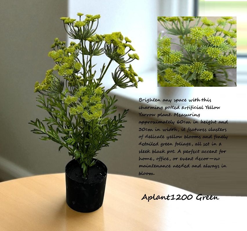 60cm Real Touch Potted Artificial Yarrow Plant – Faux Flower Plant for Home & Office Decor Aplant1200