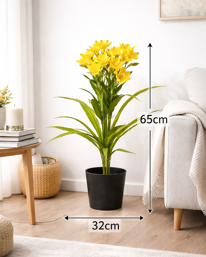 65cm Premium Faux Freesia Plant Arrangement | Office Lobby & Living Room Decor, Plants, events, flower, artificial