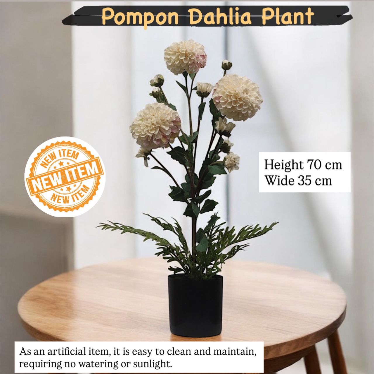 70cm Artificial Pompom Dahlia Plant Aplant1278