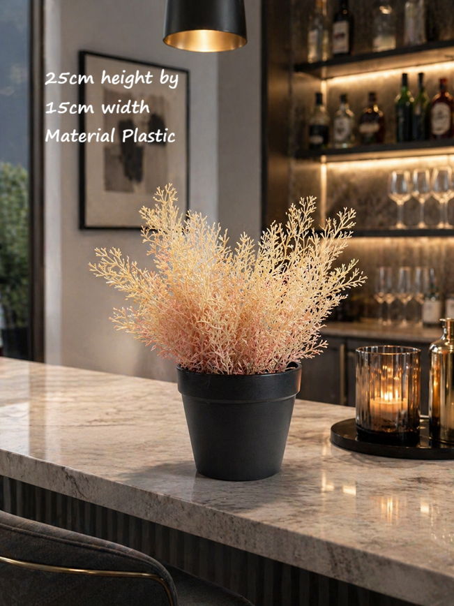 25cm Artificial Plant in a Black Plastic Pot | Artificial Plants | Small Faux Plants