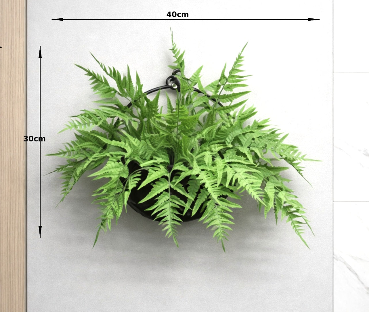 30cm Artificial Plant Ferns set in a cocofiber metal bracket Aplant1291-1 Gn