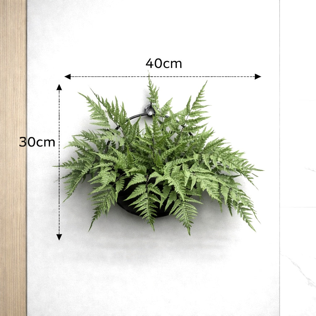 30cm Artificial Plant Ferns set in a cocofiber metal bracket Aplant1291-1 Gn
