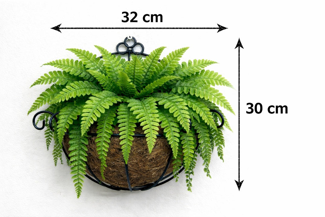 30cm Artificial Plant Ferns set in a cocofiber metal bracket Aplant1291-1 Gn