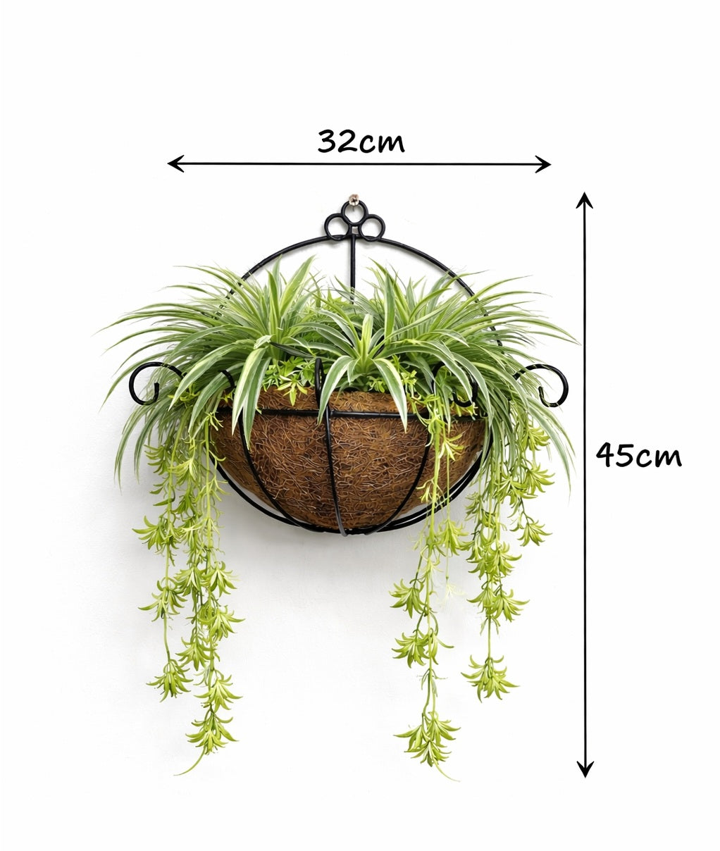 30cm Artificial Plant Ferns set in a cocofiber metal bracket Aplant1291-1 Gn