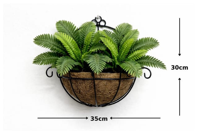30cm Artificial Plant Ferns set in a cocofiber metal bracket Aplant1291-1 Gn