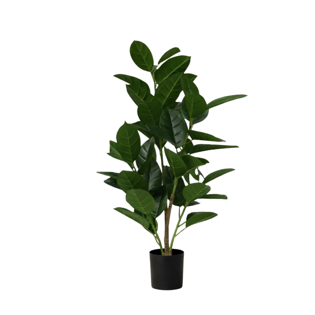 110cm Artificial Rubber Plant with Black Pot | Realistic Indoor Decorative Plant Aplant1293-3