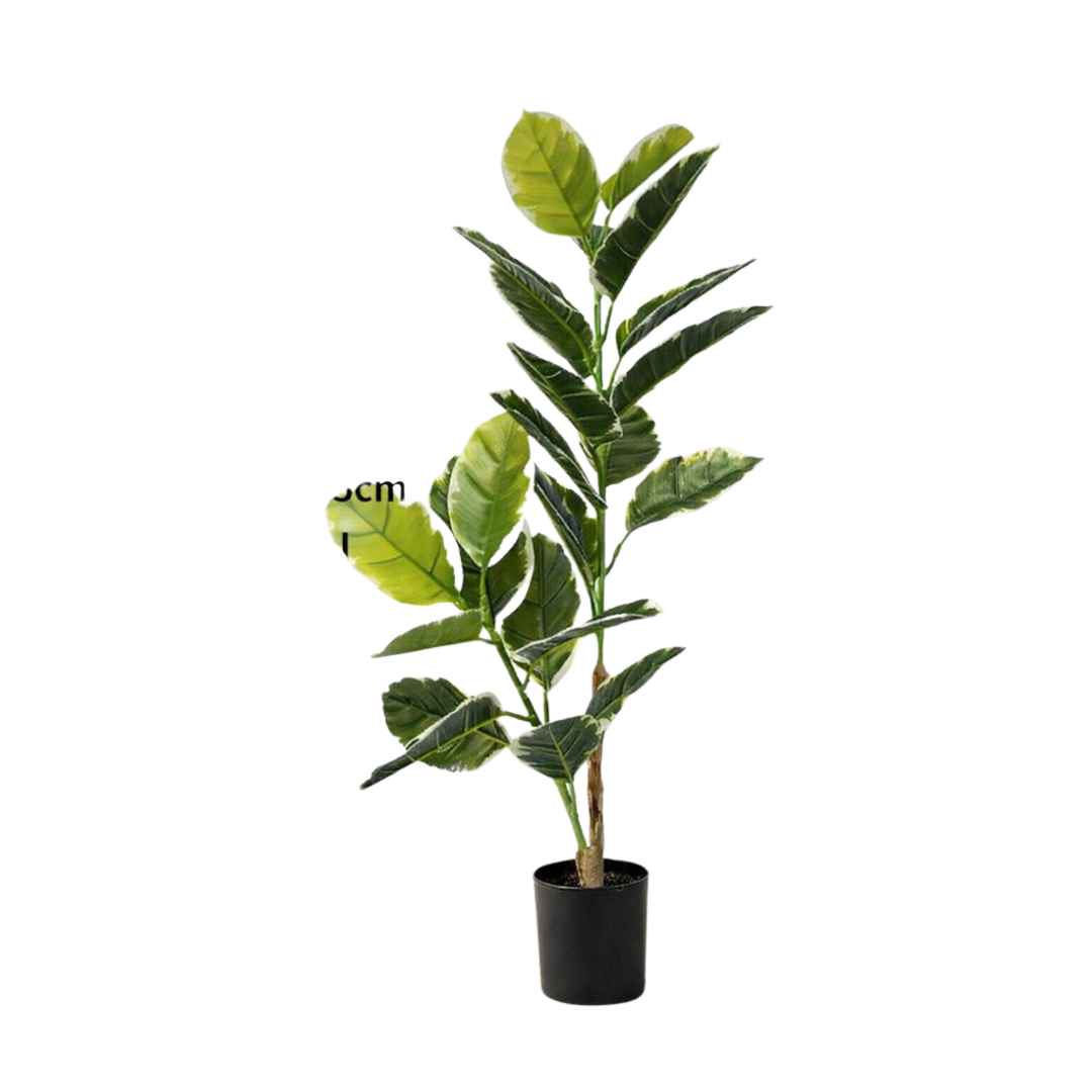 110cm Artificial Rubber Plant with Black Pot | Realistic Indoor Decorative Plant Aplant1293-5
