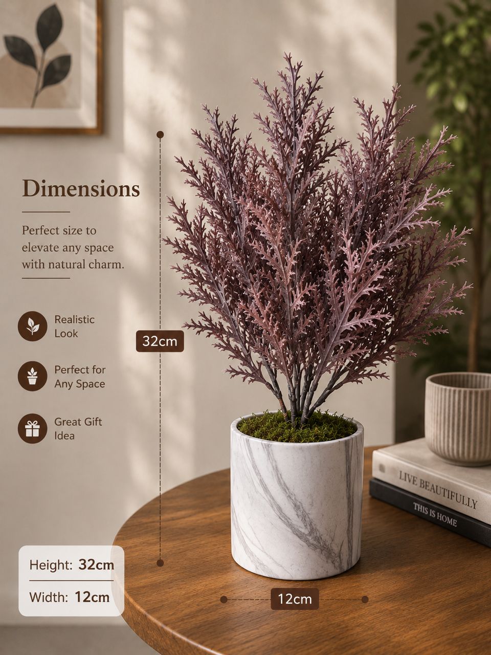 32cm Artificial Plant in Ceramic Vase Home and Office Decor