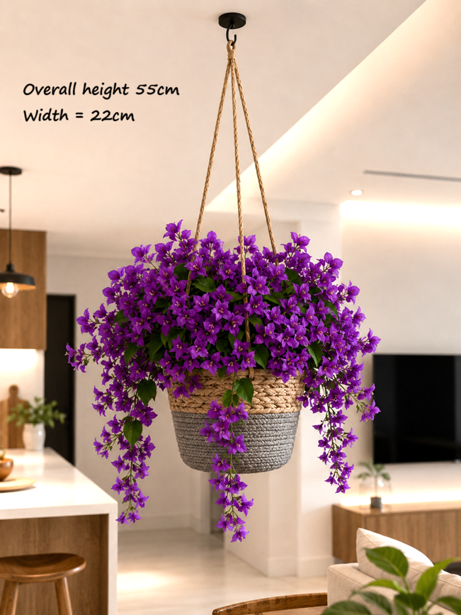 Artificial Bougainvillea Hanging Basket – Vibrant Bloom for Contemporary Homes