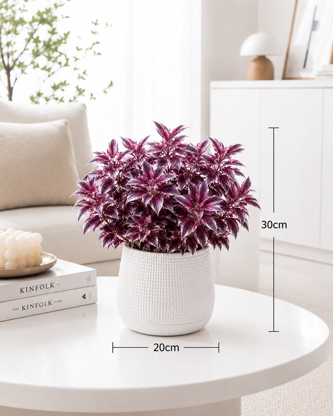 30cm Artificial Bush Leaves in Pot Home Office Garden Events