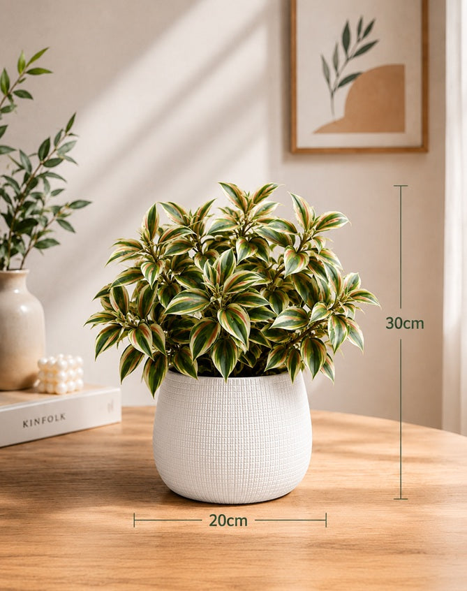 30cm Artificial Bush Leaves in Pot Home Office Garden Events