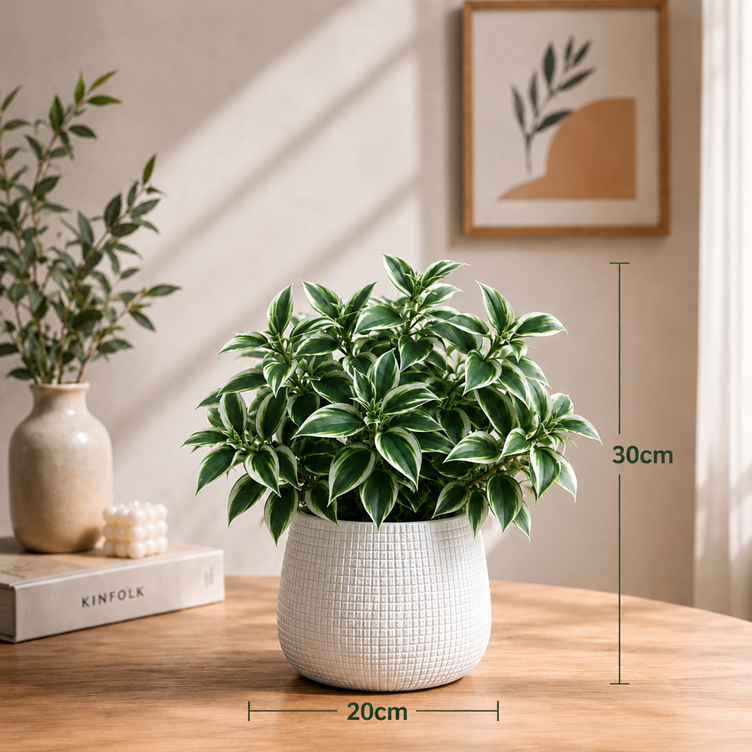 30cm Artificial Bush Leaves in Pot Home Office Garden Events