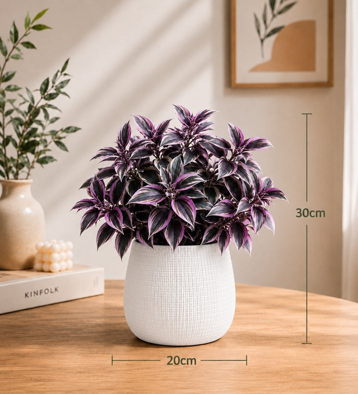 30cm Artificial Bush Leaves in Pot Home Office Garden Events