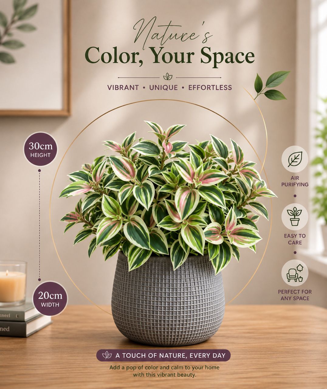 30cm Artificial Bush Leaves Arranged in Vase Home Office Graden Events Decor