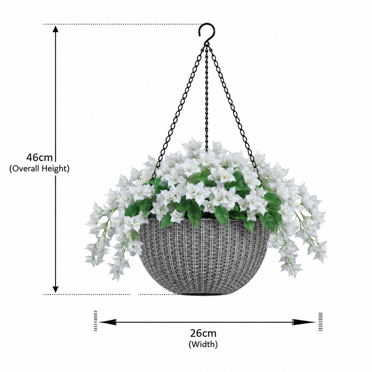 Artificial Bougainvillea Flower in Hanging Pot