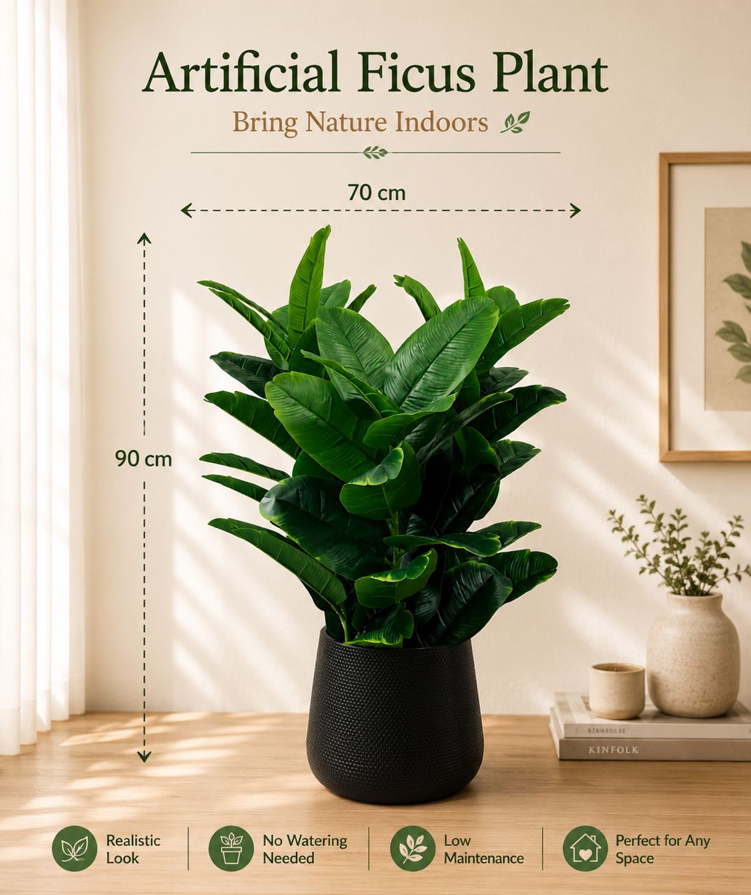 90cm Artificial Ficus plant, home decor, events, garden