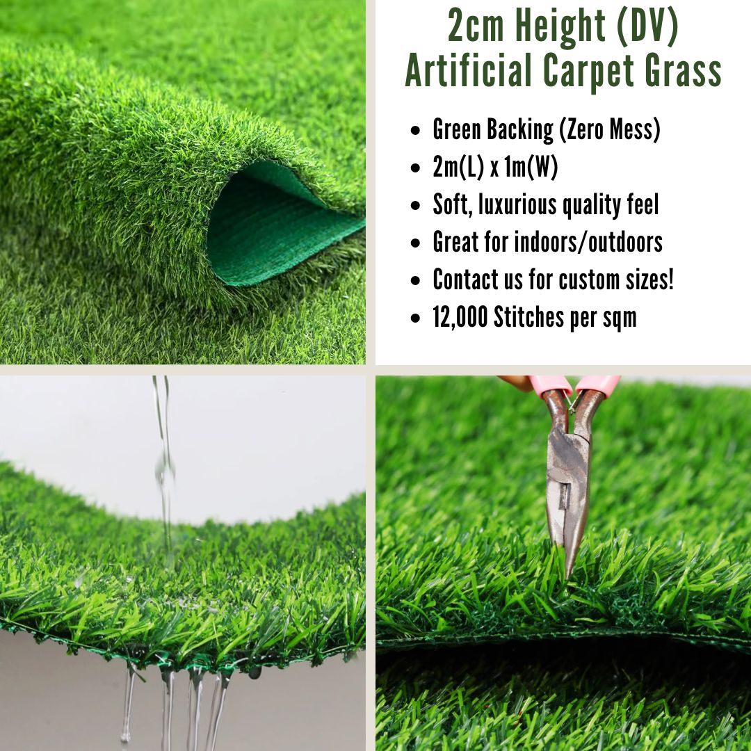 Artificial Carpet Grass 2cm Height Economic Floor Decoration Affordable 1m by 2m Standard Size Aplant439-DV
