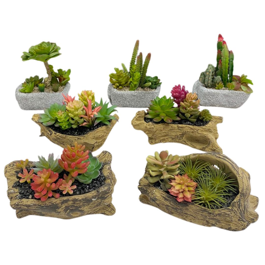 12-15cm Succulents in a rock like cement fibre (very hardy) artificial, plant, décor, plants Aplant566