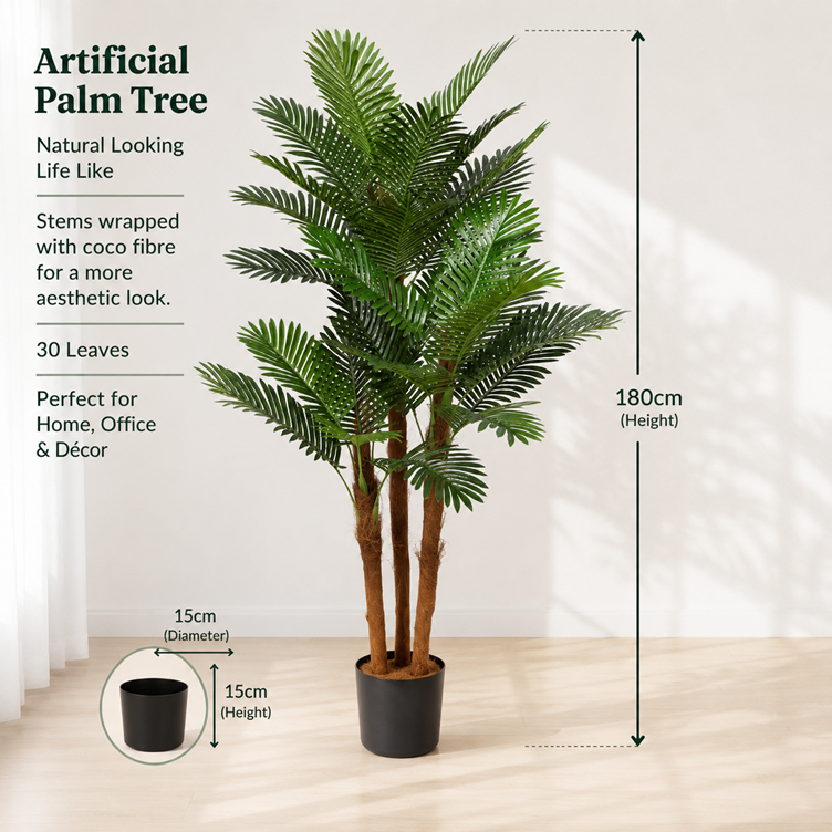 180cm tall Plant Areca Palm Tree artificial,home decor, garden