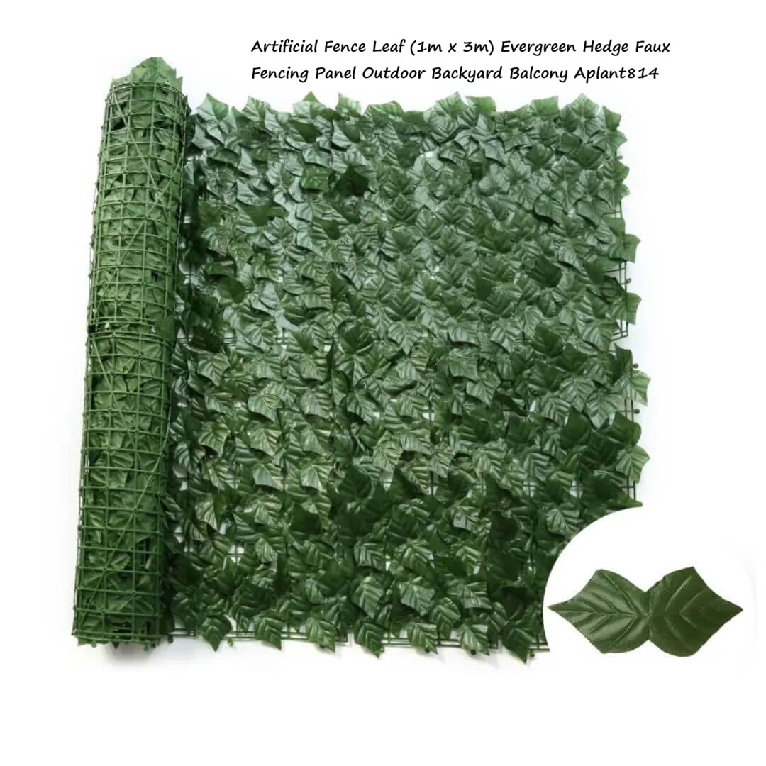 Artificial Fence Leaf (1m x 3m) Evergreen Hedge Faux Fencing Panel Outdoor Backyard Balcony Aplant814-1 - Alton Flowers