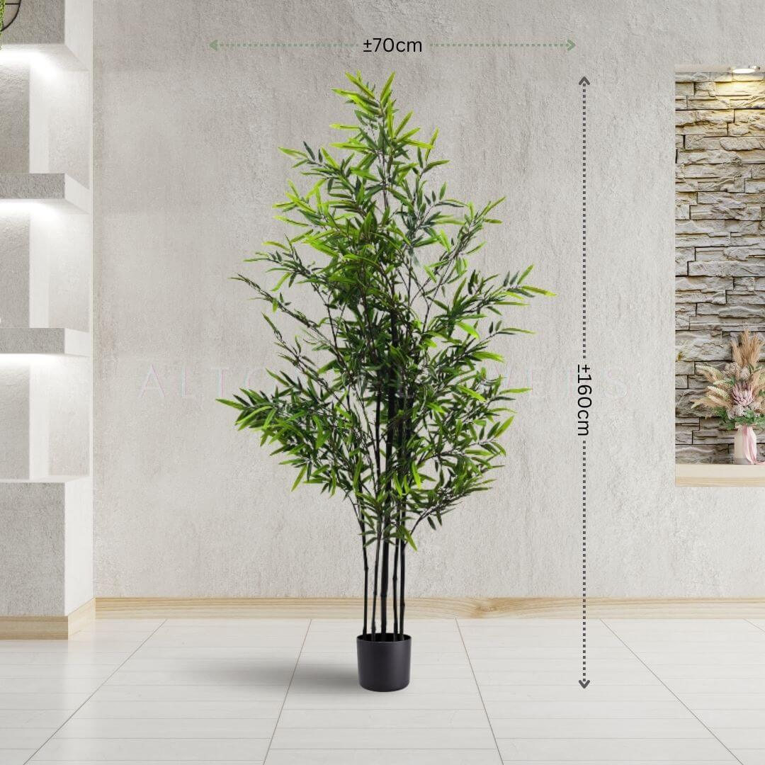 Artificial purple bamboo plant in a pot, 160cm tall, Alton Flowers' faux Zen-style bamboo for home or garden decor