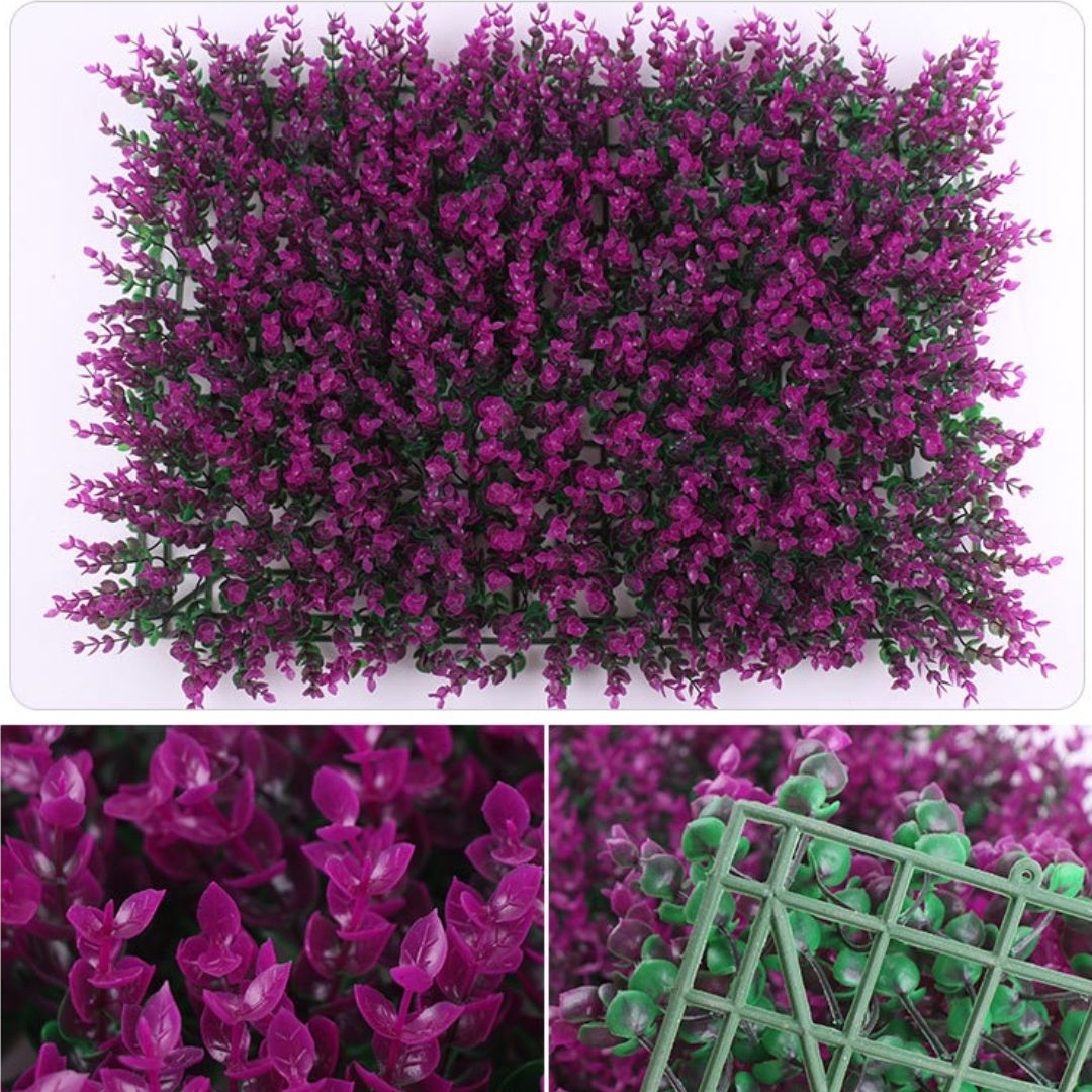Artificial Greenery Panel Dark Pink Eucalyptus Wall Carpet Grass Plant Wall Backdrop Hanging Scenery Aplant912