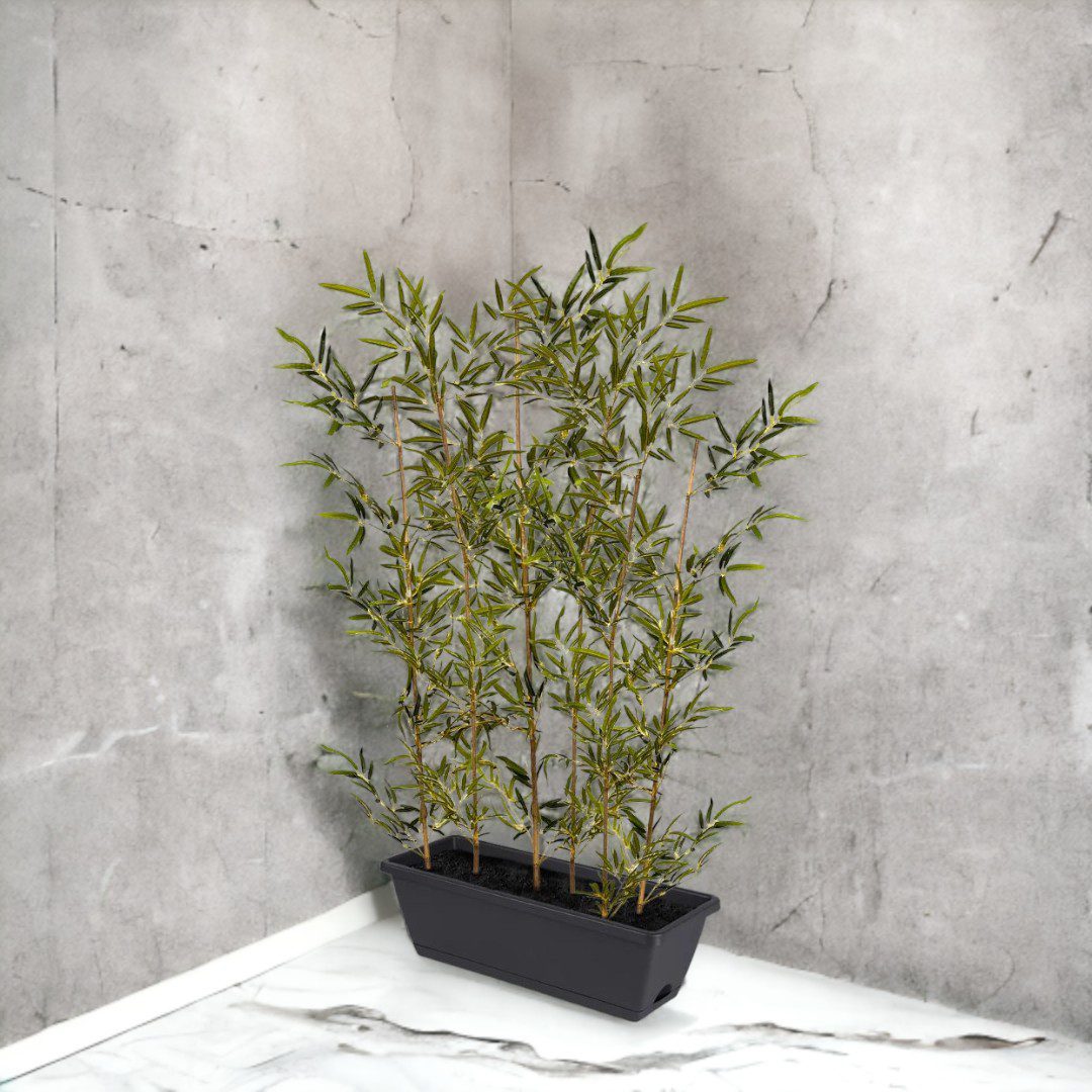 120cm-150cm Plant Artificial Bamboo leaves with Natural Trunks set in a plastic planter pot, home decor, events, garden Aplant944