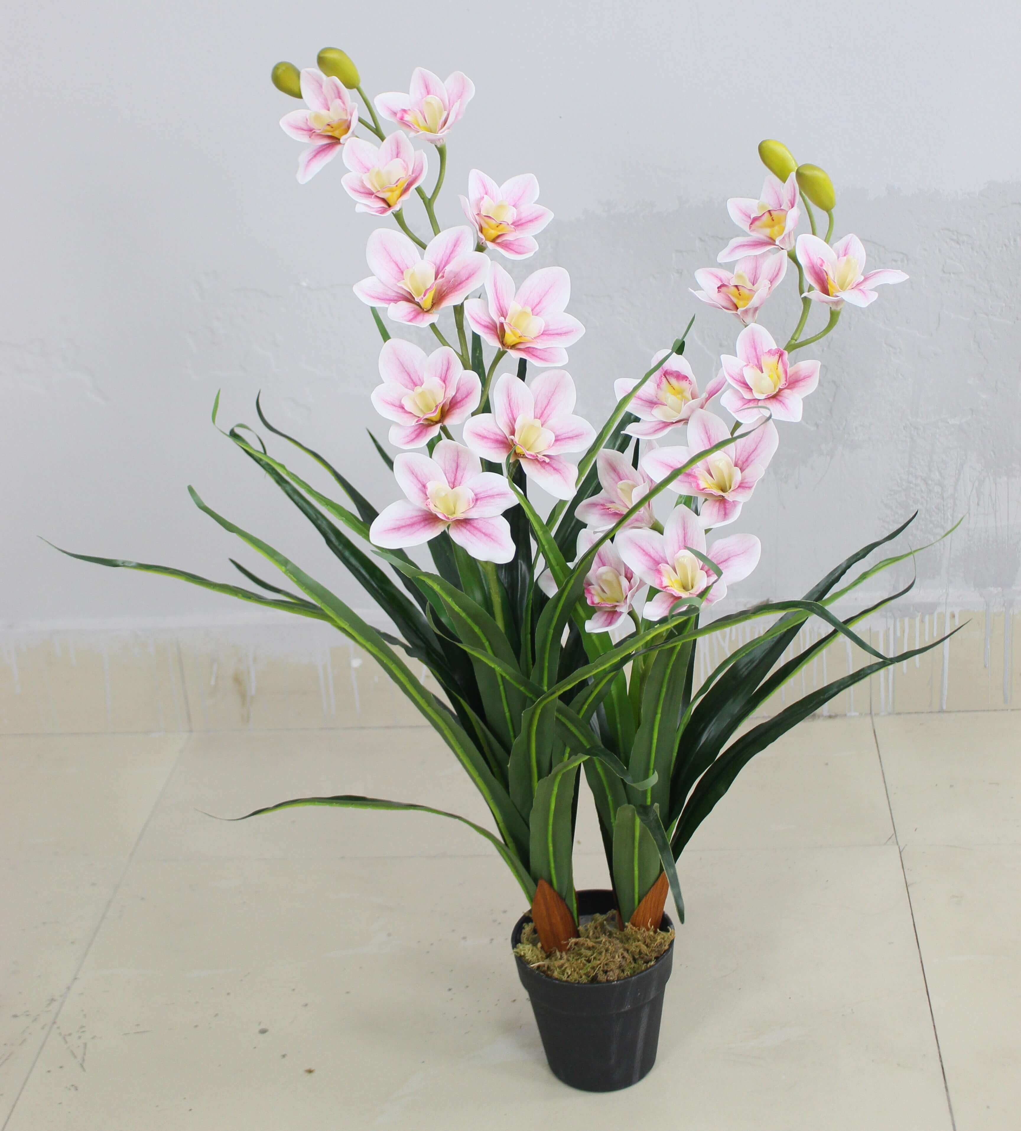 85cm Artificial Cymbidium Orchid Plant – Potted Orchid Flower Arrangement