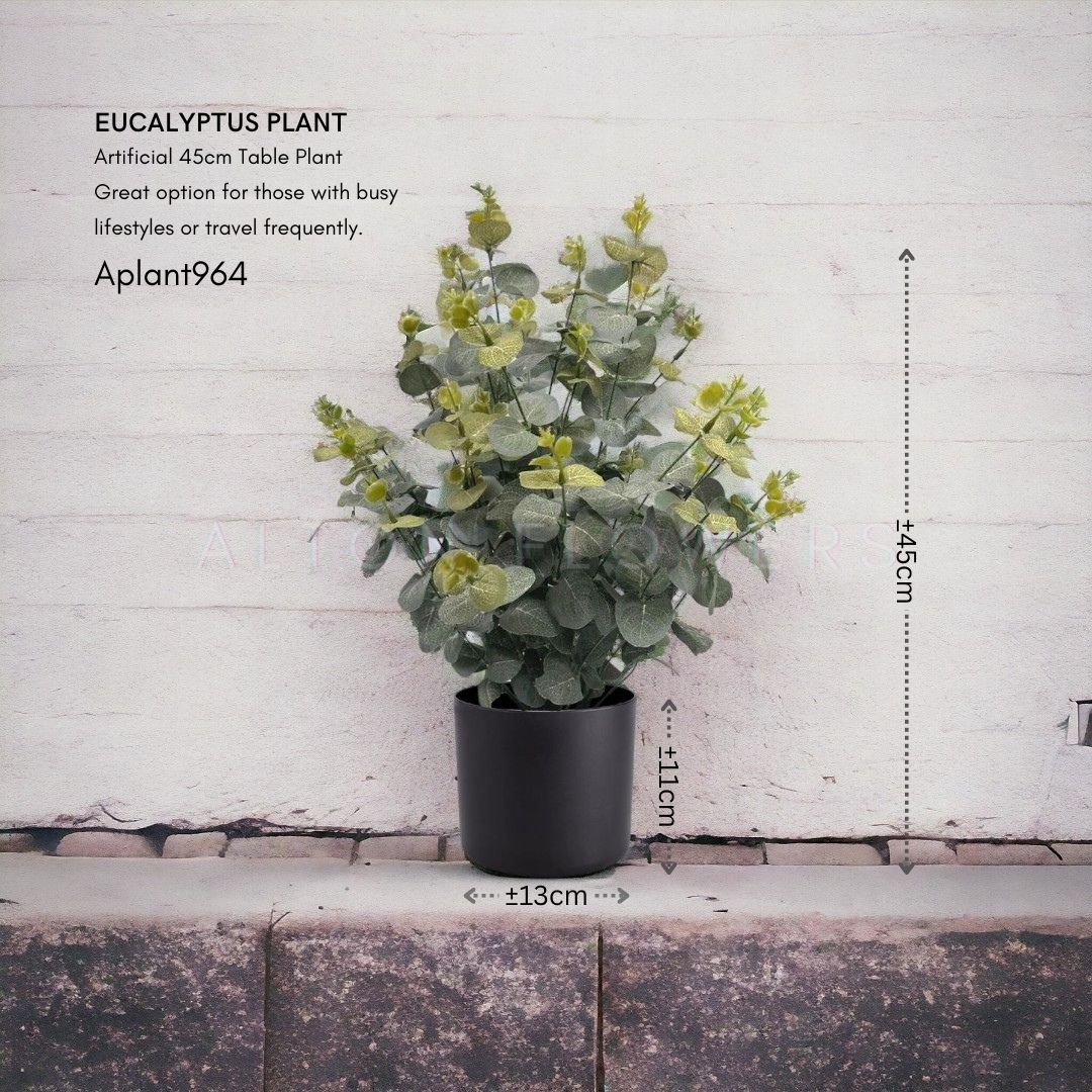 45cm Artificial Eucalyptus Bush Plant Faux Tree Aplant964 - Alton Flowers