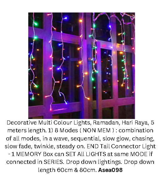 Decorative Multi coloured lights, Ramadan, Hari Raya, Season, home decor Asea098