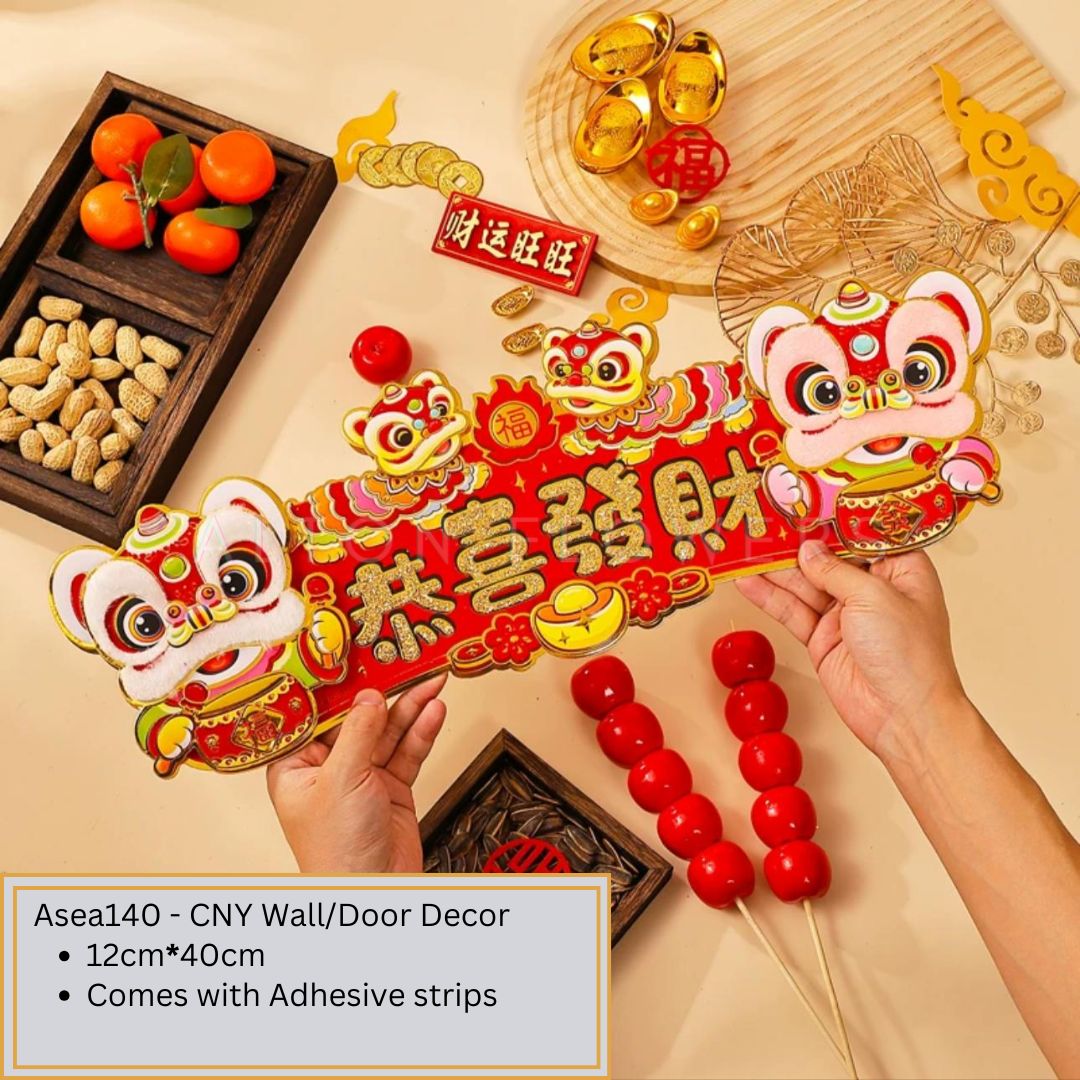 CNY decor Chinese New Year banner Hanging Decorations Art Store Door Horizontal Color Hanging Asea140