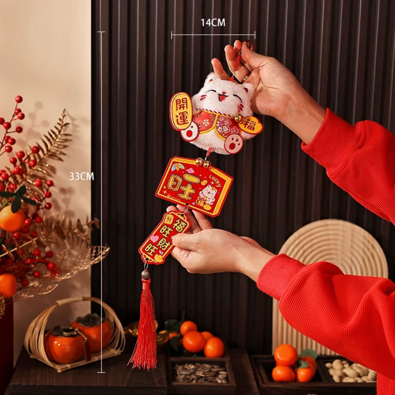 CNY decor Chinese New Year banner Hanging Decorations Art Store Door Horizontal Color Hanging Decor Asea144