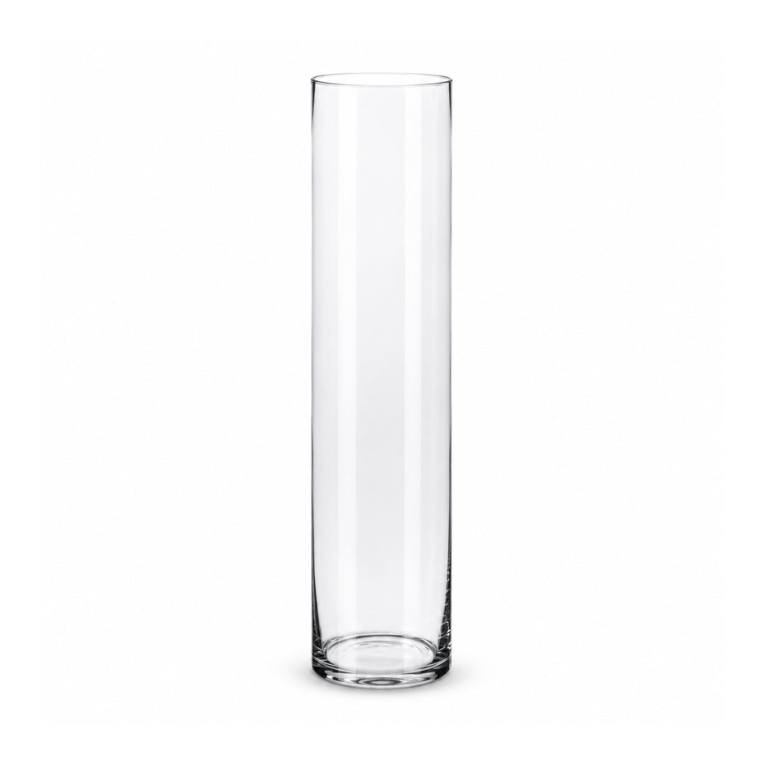 40cm tall clear cylinder glass flower vase with 12cm diameter for floral arrangements and event centrepieces