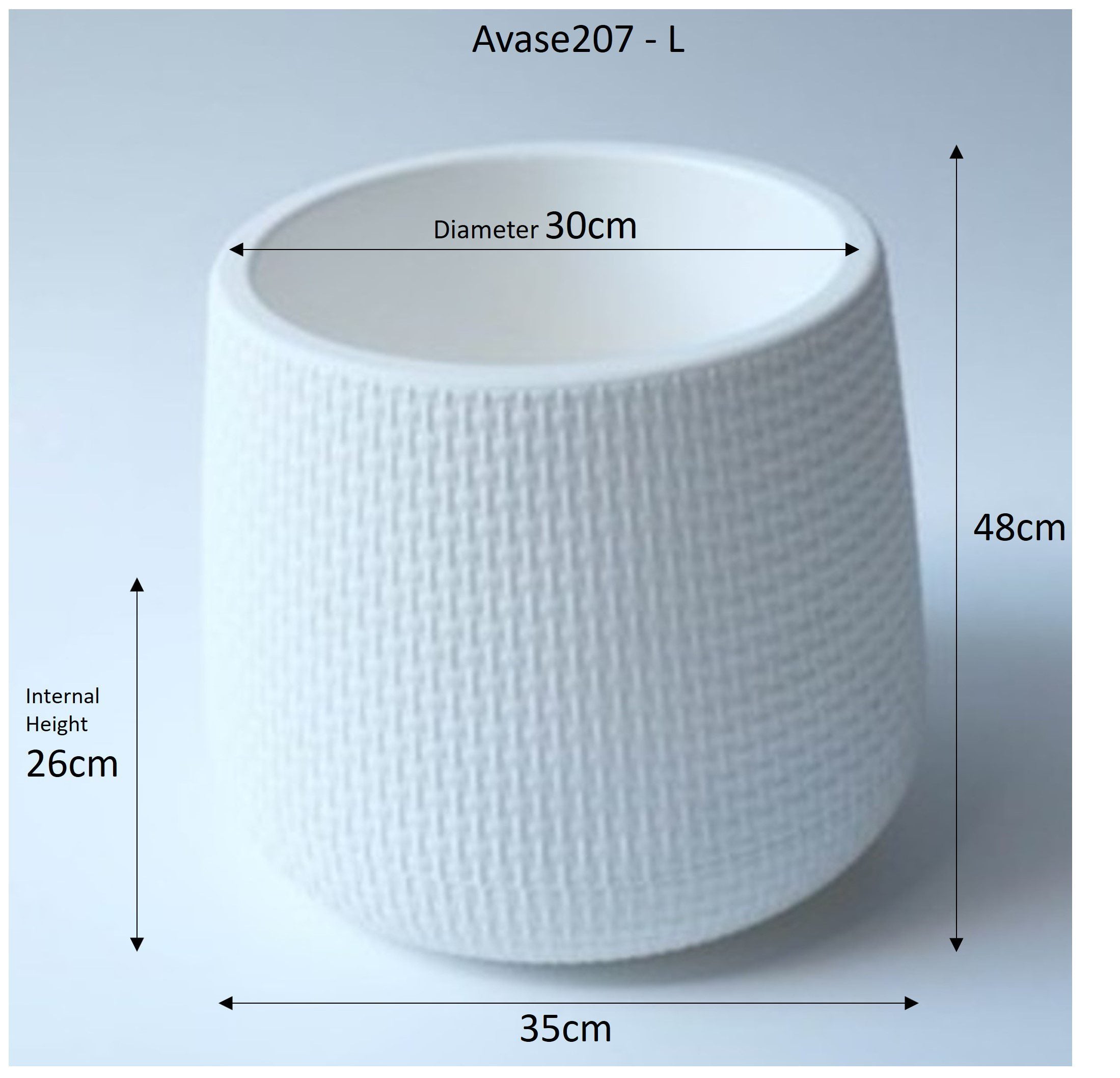 23.5cm-48cm Planter for plants, both artificial & fresh, Plastic Avase207