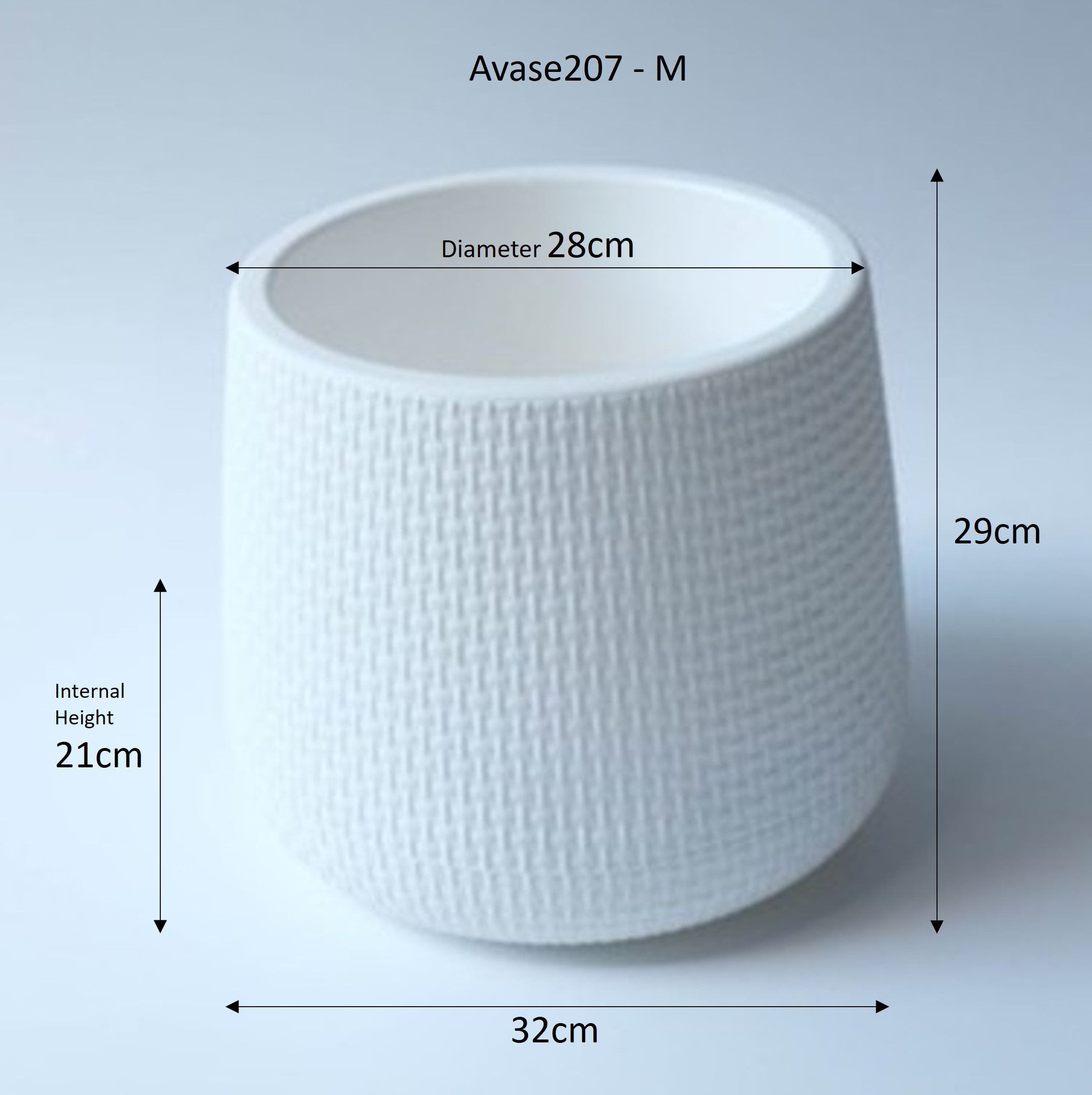 23.5cm-48cm Planter for plants, both artificial & fresh, Plastic Avase207