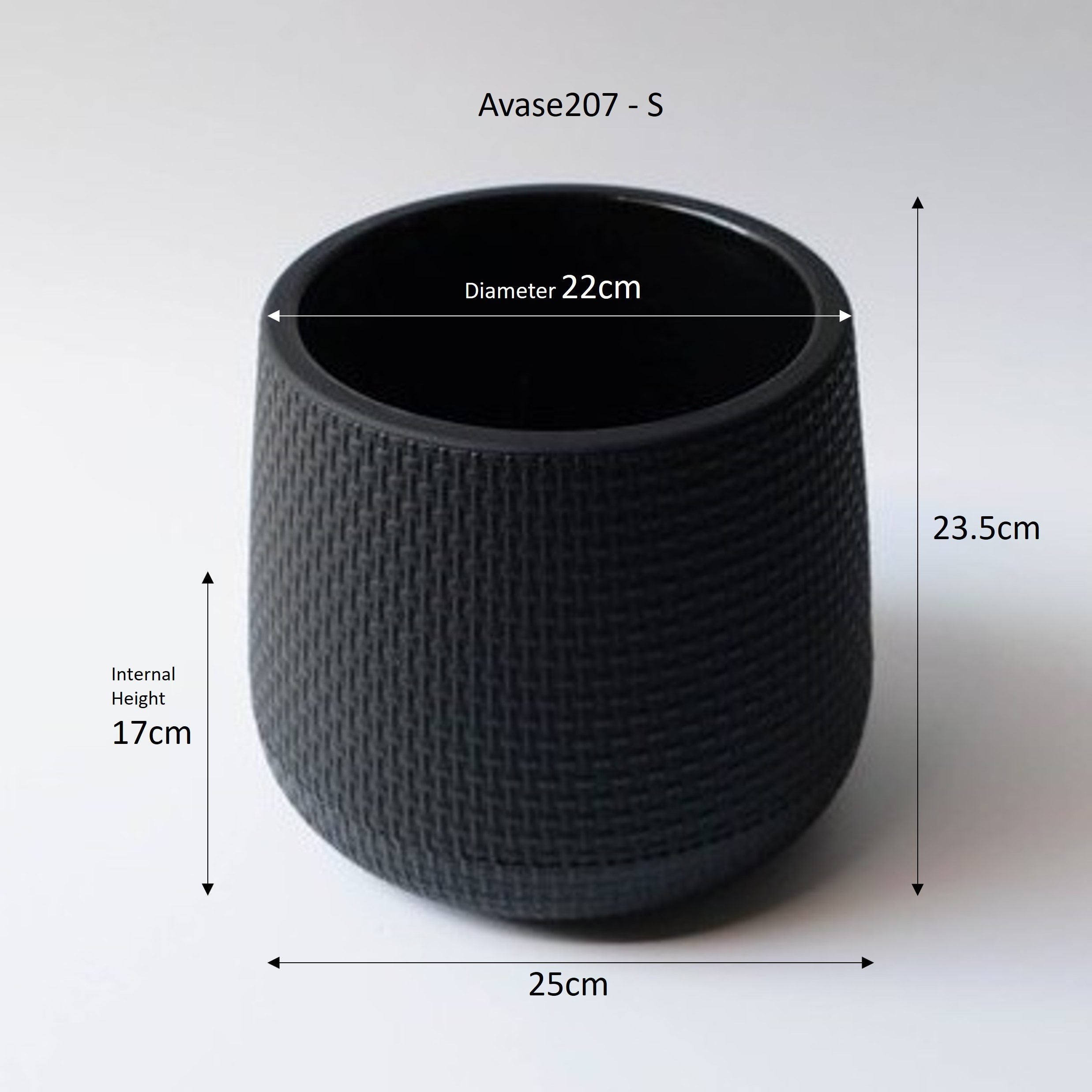 23.5cm-48cm Planter for plants, both artificial & fresh, Plastic Avase207