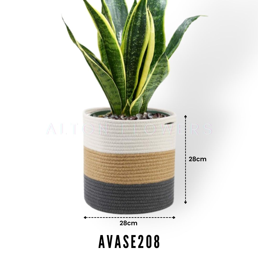 28cm Planter for plant made of cotton rope basket Avase208