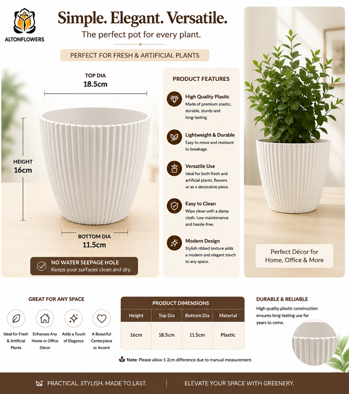 16cm Vase for flowers & plants garden home decor