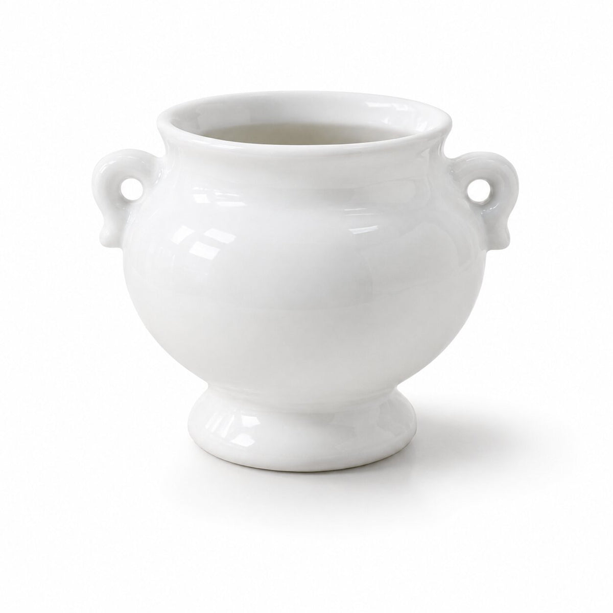 6.5cm (4 Pieces) Minimalist Small Ceramic Pot Vase | Nordic Style White Tabletop Plant Vessel