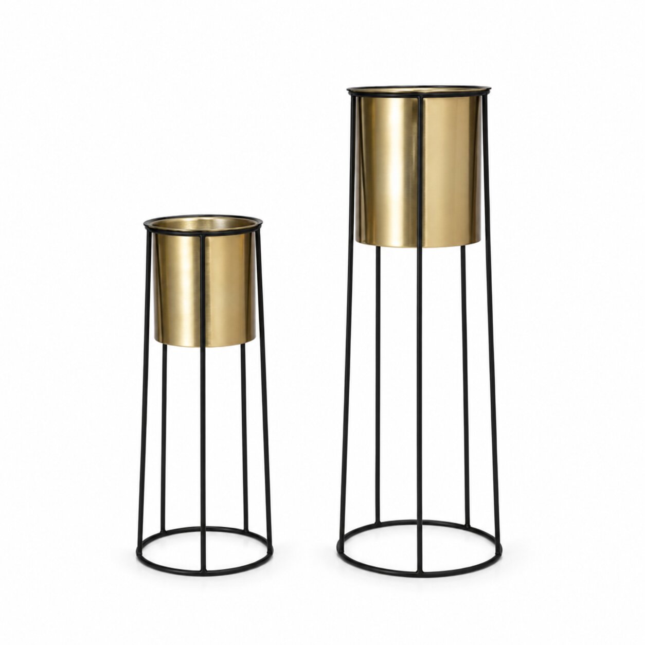 Alton Flowers 45.5cm-66cm metal planter stand with matching planter pot for indoor or outdoor plants and floral displays.