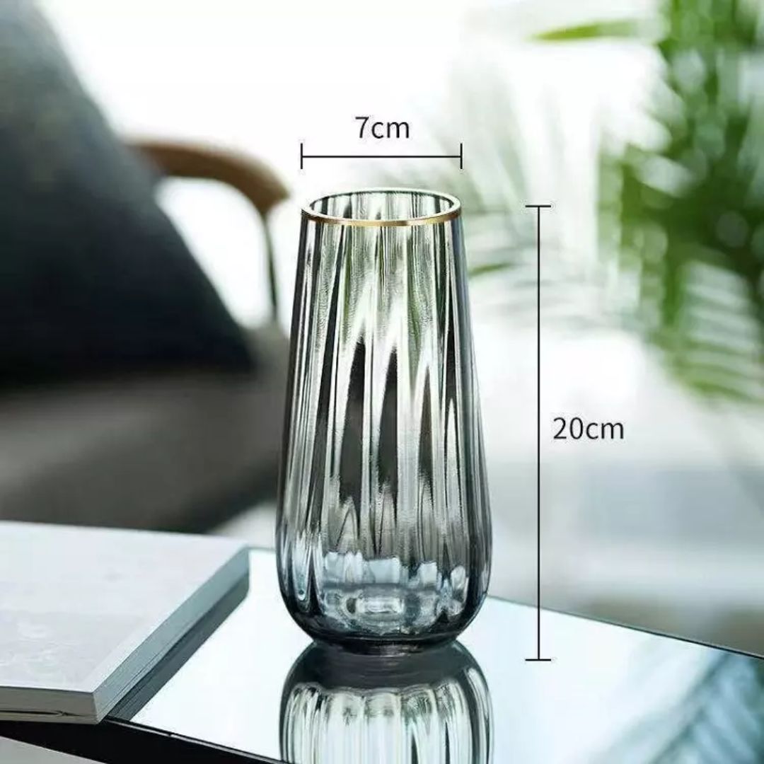 20cm Grey Tinted Glass Vase for flowers, home decor, events Avase285